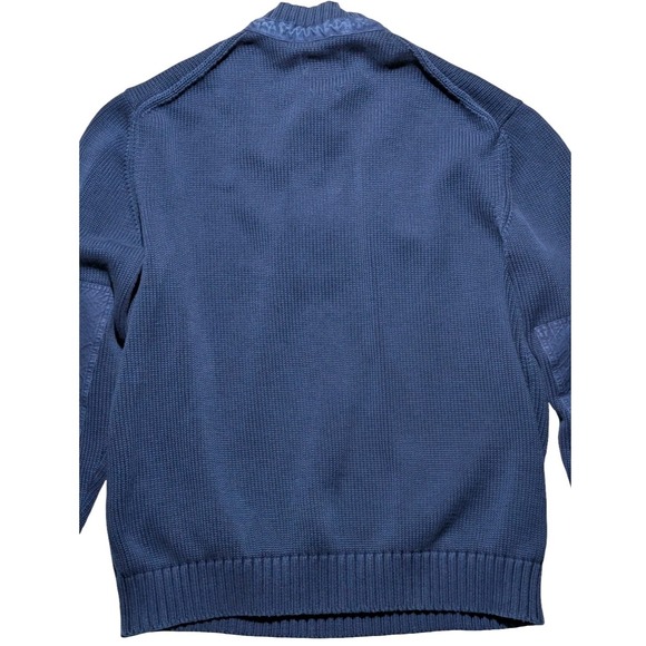 Cutter & Buck Blue Cotton Sweater XL Chunky Knit Elbow Patch - Picture 5 of 13